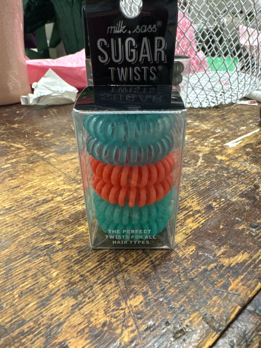 SUGAR TWISTS coil hair ties cotton candy