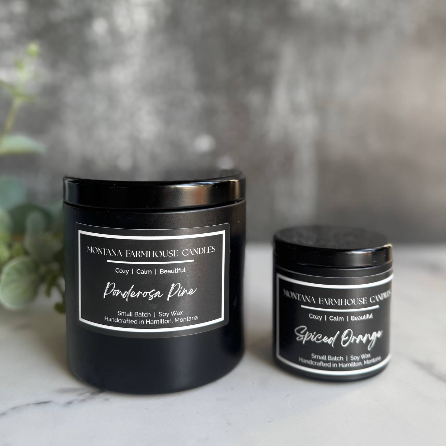 Large Black Tin Candle  - 12 Ounce