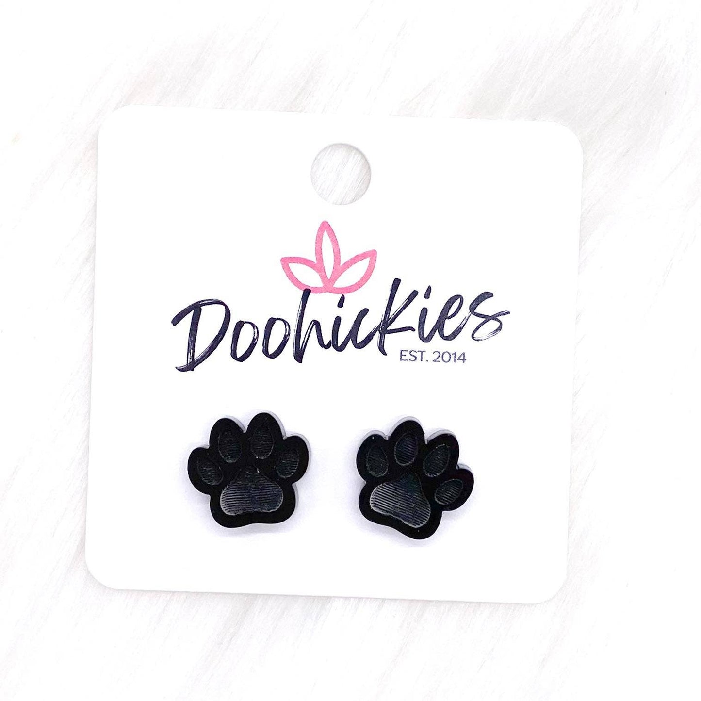 13mm Shiny Acrylic Paws & Claws -Sports Earrings