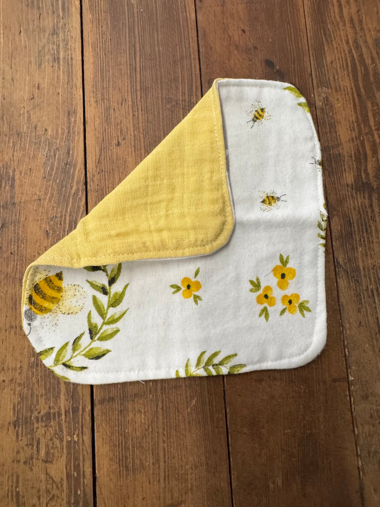 Yellow bee baby washcloth