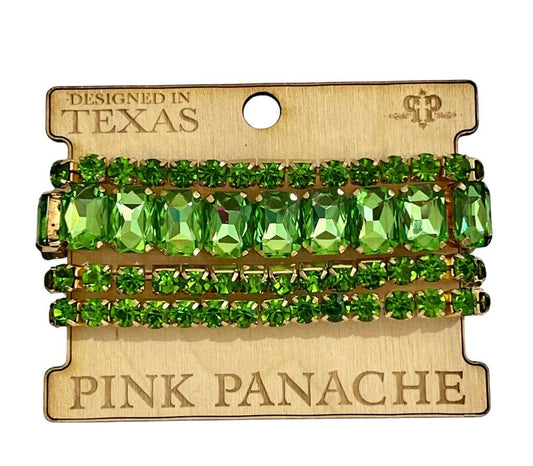 Green rhinestone bracelet 1CNC P129