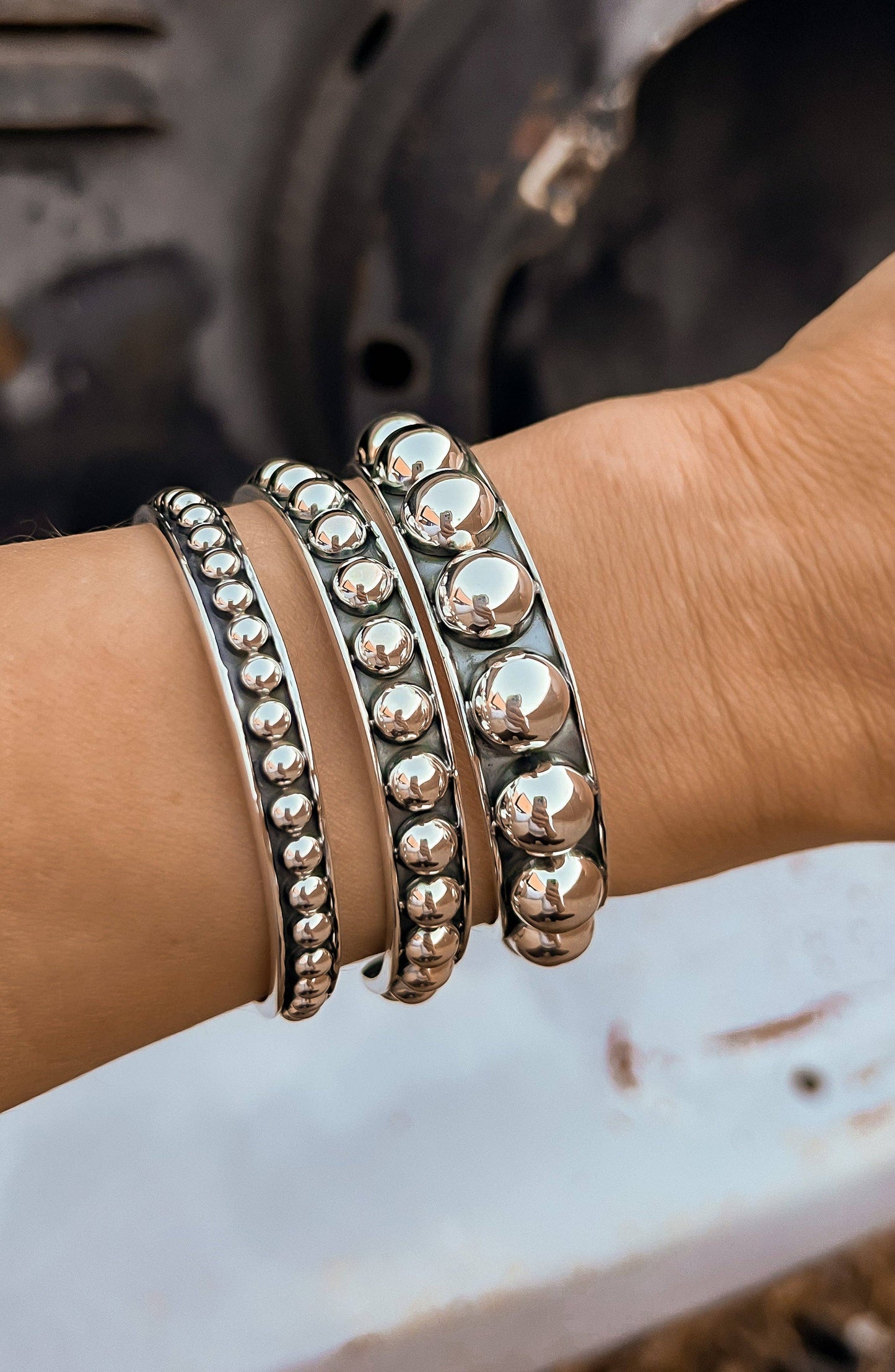 Sterling Silver Studded cuffs