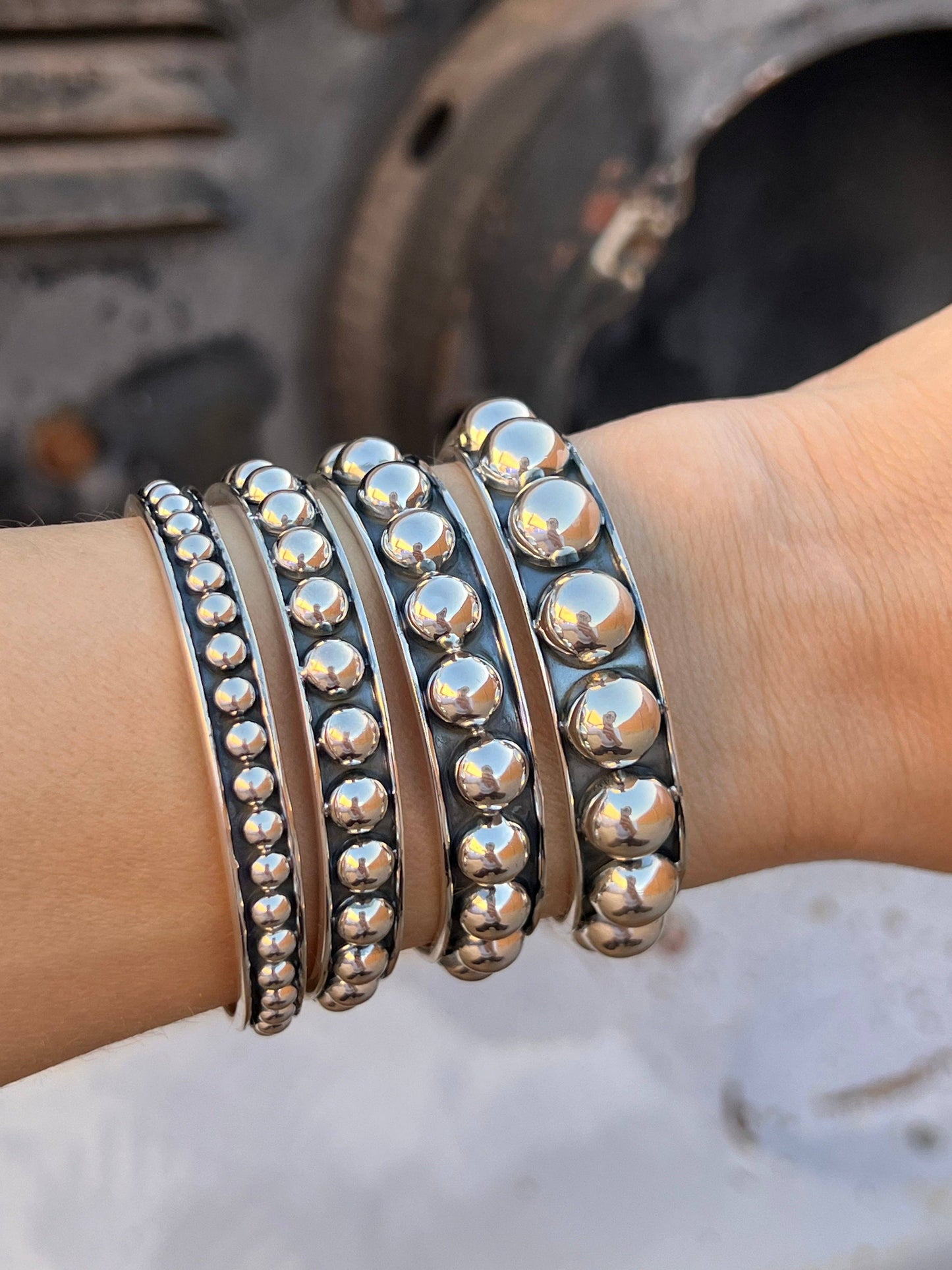 Sterling Silver Studded cuffs