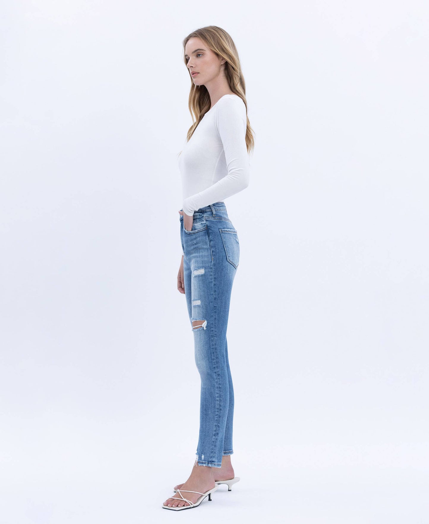 Lovervet HIGH RISE DISTRESSED CROP SKINNY JEANS LV1066