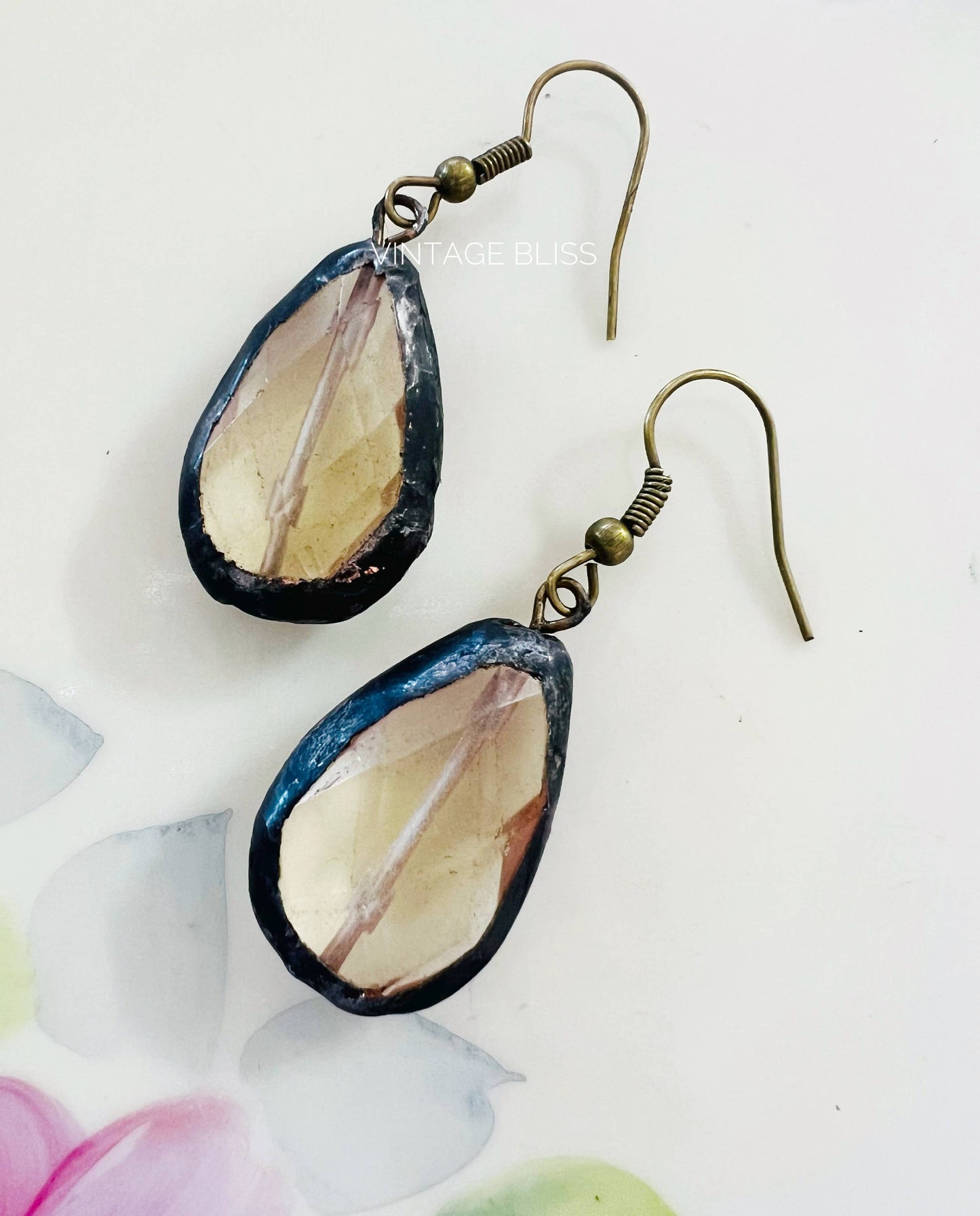 Soldered Crystal Vintage Look Earrings