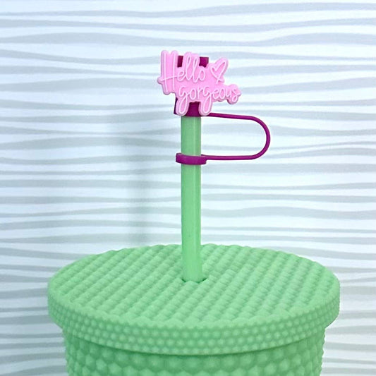Straw Cover Hello Gorgeous Valentine's Accessory 7mm