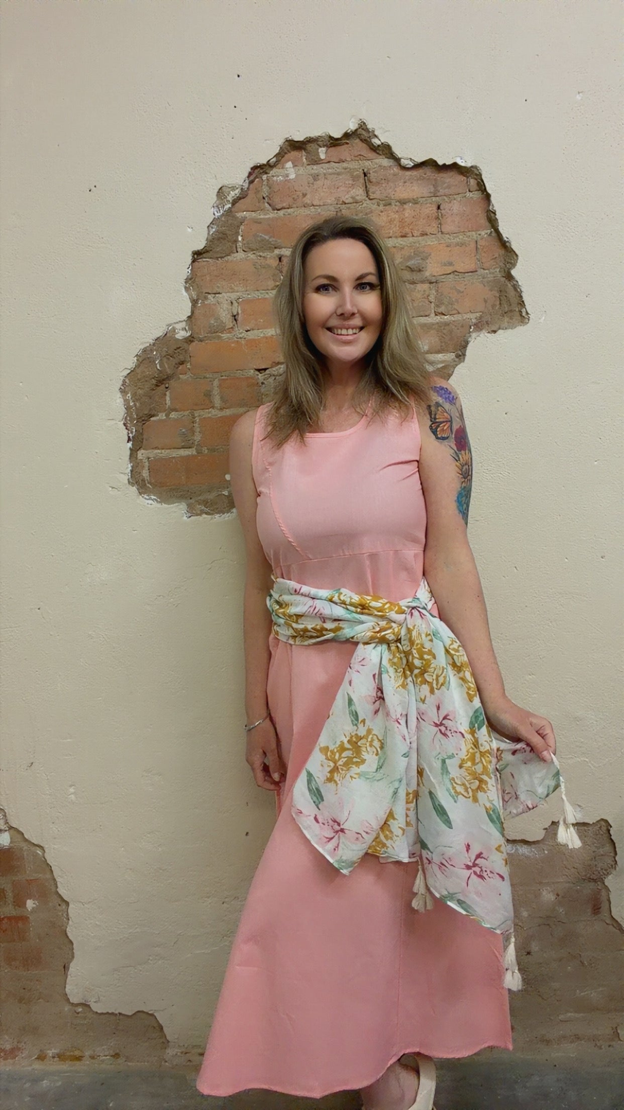 Sleeveless Linen Dress with Pockets