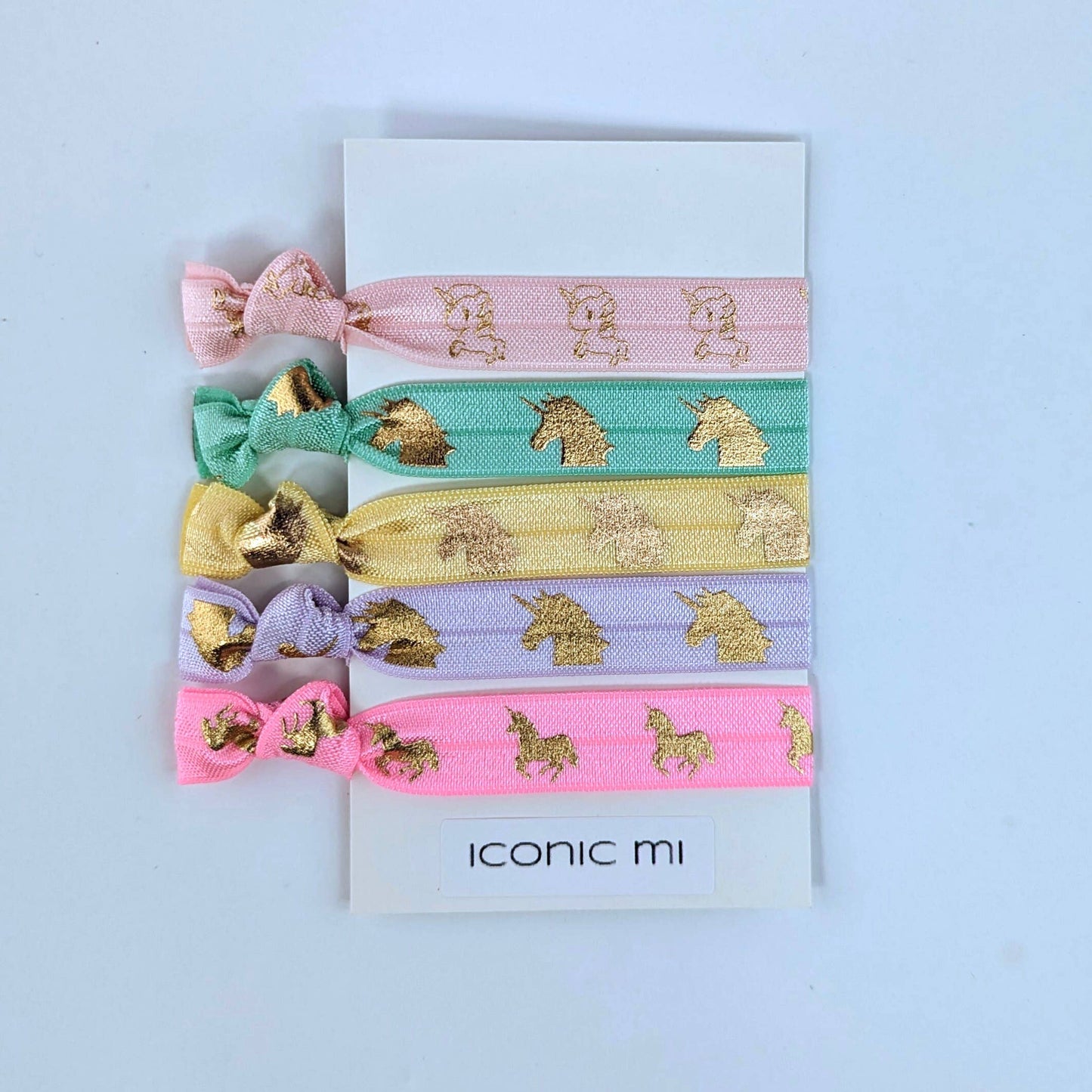Knotted ribbon unicorn hair ties