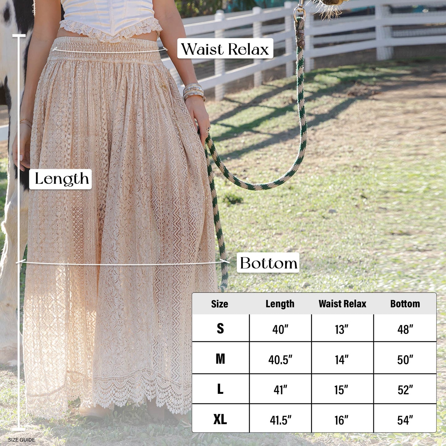 Desert Dream Flow Trousers All Lace Shirred Waist - NEW