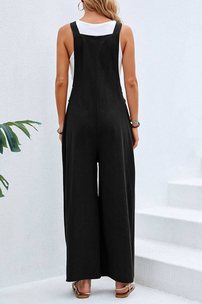 WOMEN SOLID OVERALLS black