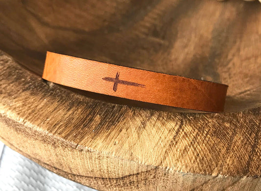 Cross Thin Leather Bracelet - Easter