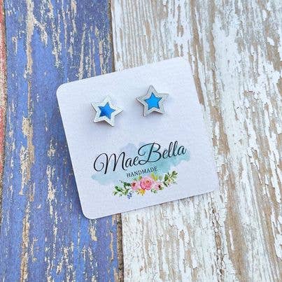 Glitter star Acrylic Stud Earrings Star