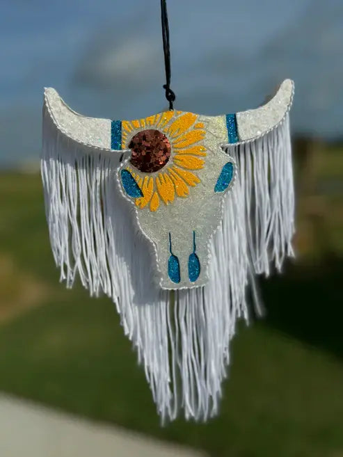 Aztec Bull (Large) with Sunflower Car Freshie/Car Scent