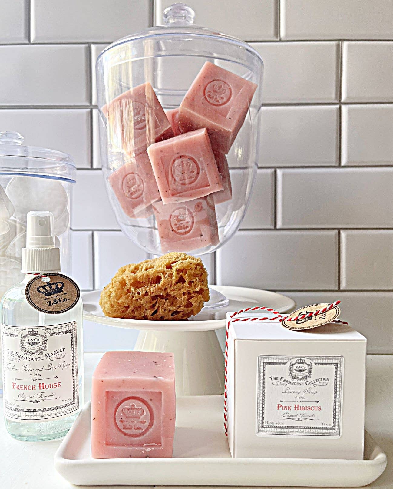 The Farmhouse Luxury Cube Soap Pink Hibiscus