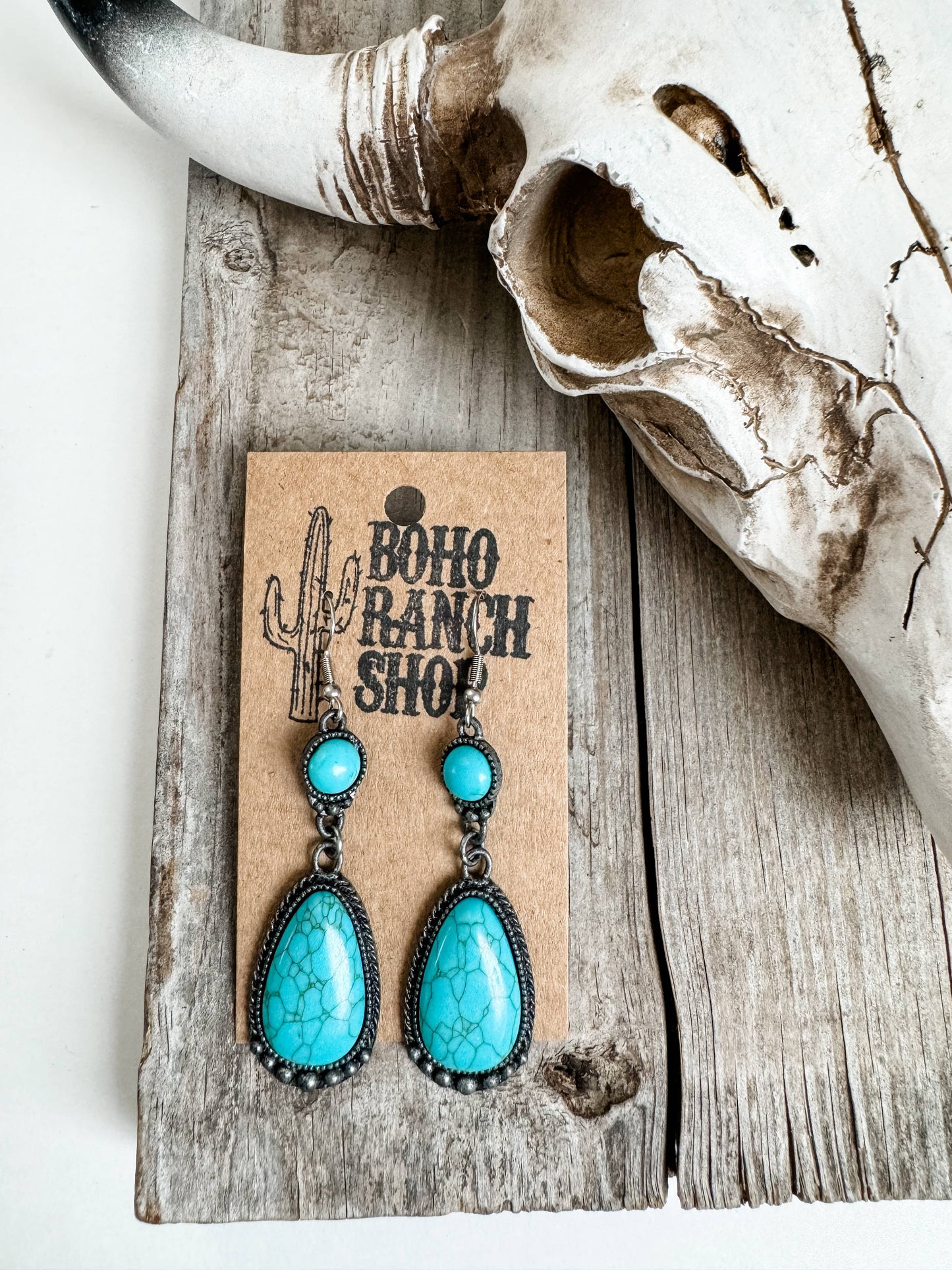 Western Dangle Turquoise Earrings