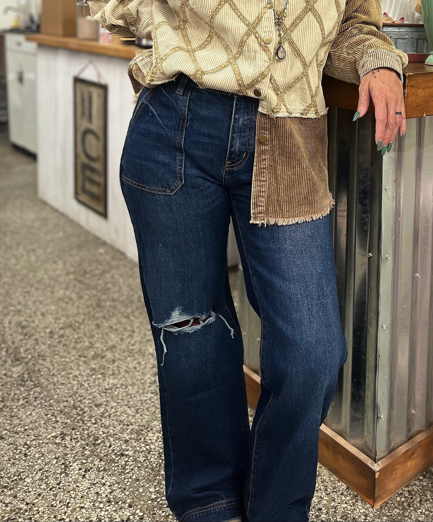 *HYBRID STYLE* ULTRA HIGH RISE RELAXED FLARE JEANS