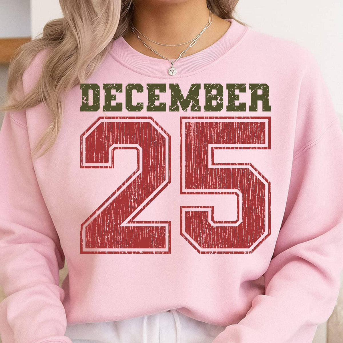 Distressed December 25 Shirt, Vintage Christmas Sweater