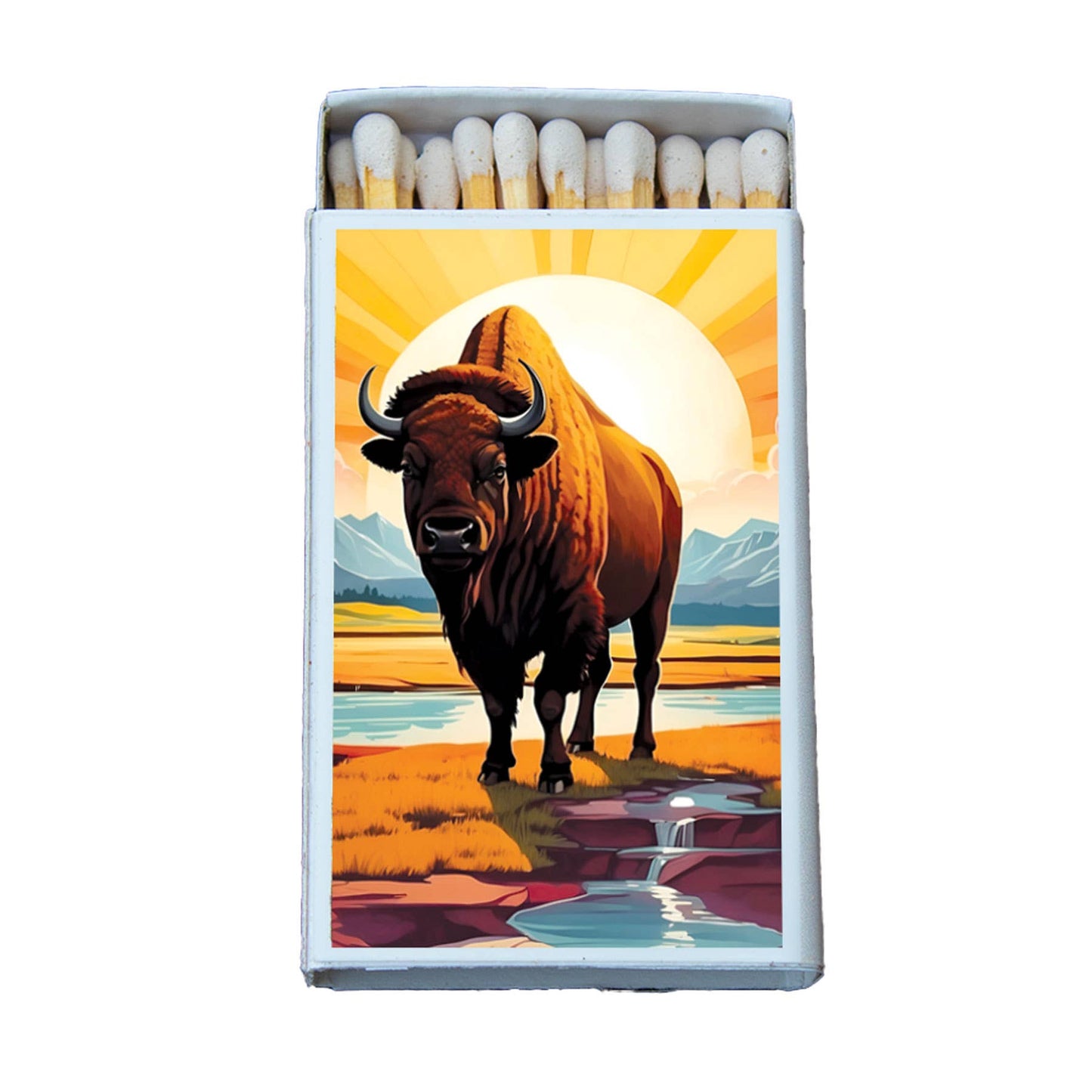 Bison Matchbox • Candle Accessories • Decorative Matches