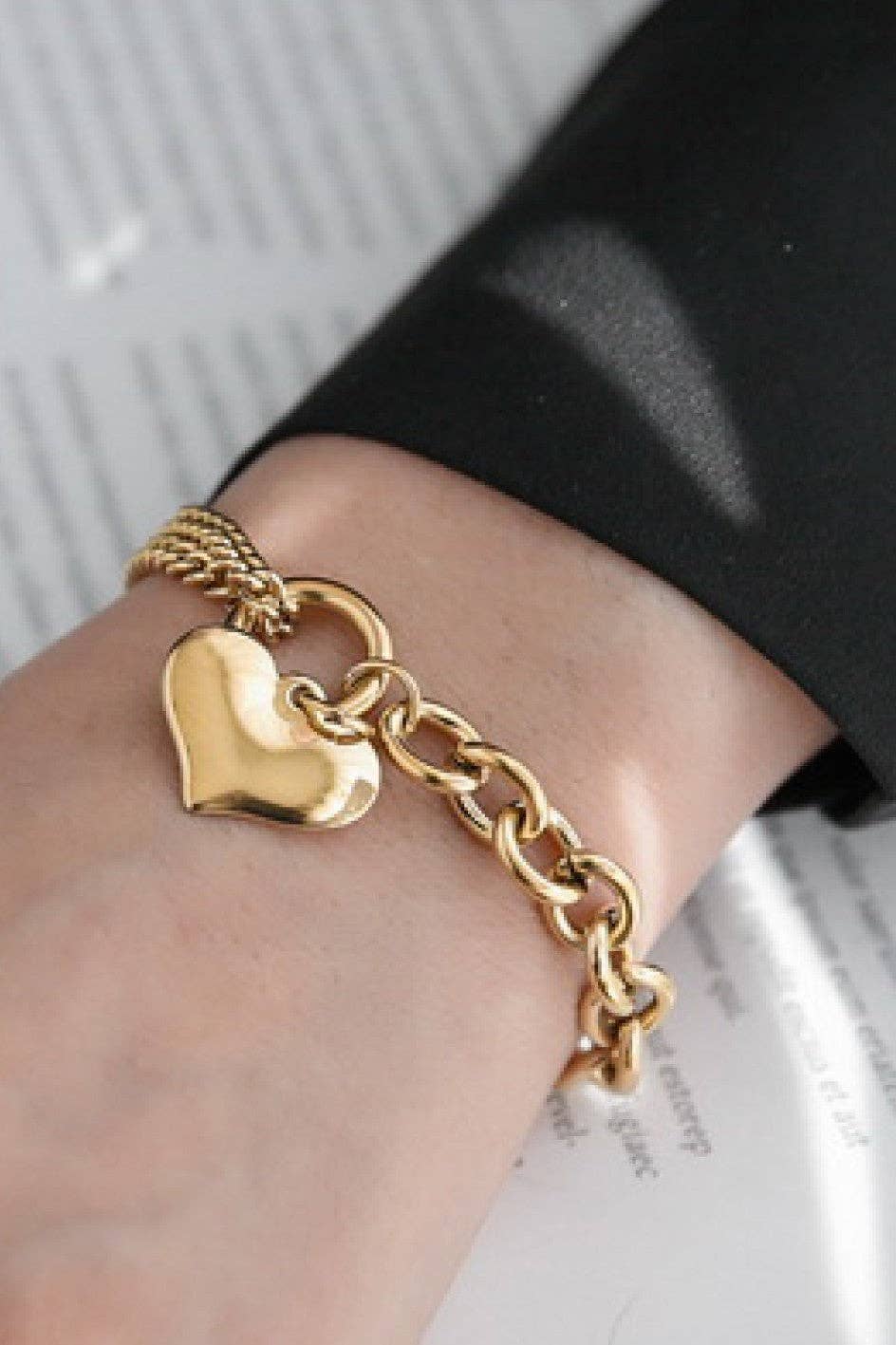 18K Gold Plated Waterproof Stainless Steel Chain Bracelet - 7363