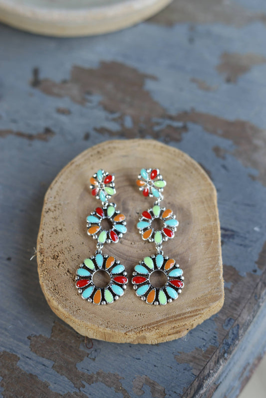 MULTI 3 DROP EARRINGS