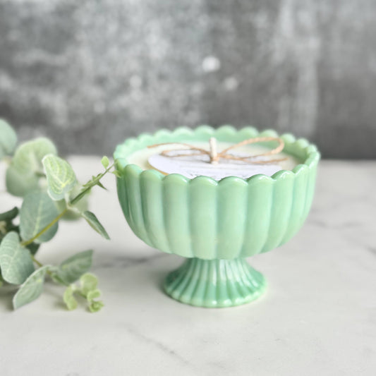 Green "Jadeite" Pedestal - 8 Ounces
