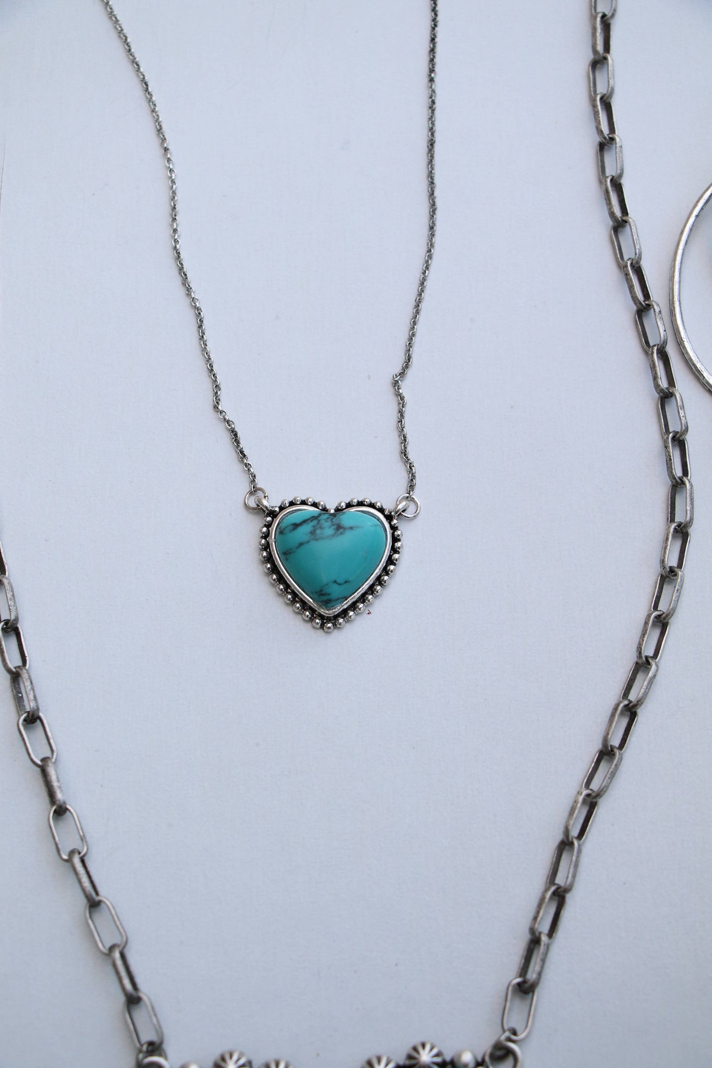 Turquoise HEART CHARM NECKLACE