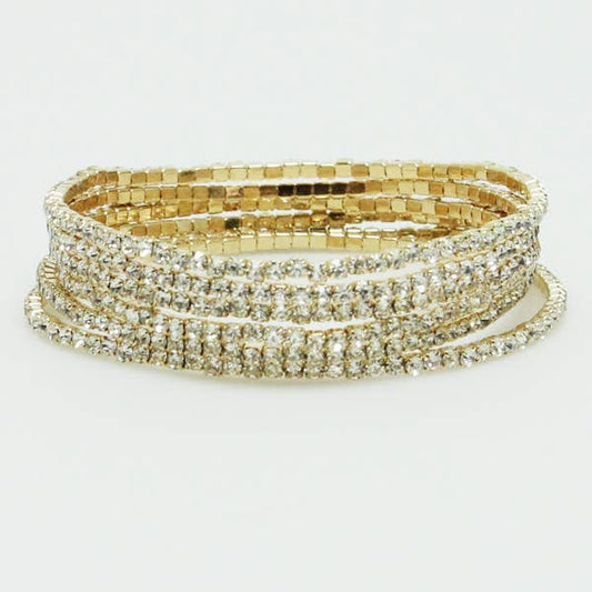 Rhinestone Line Stretch Bracelet