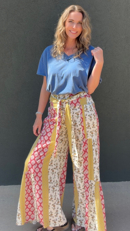 Secret Admirer Printed Pants - Patchwork Multi