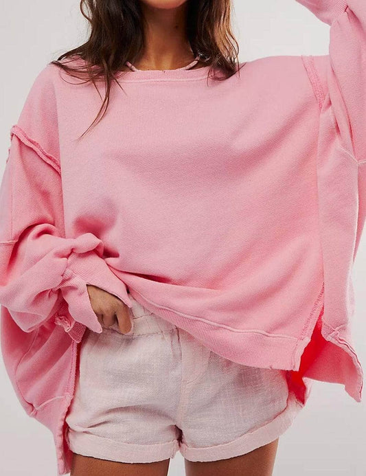 Solid Color Round Neck Split Hoodies DPH1638