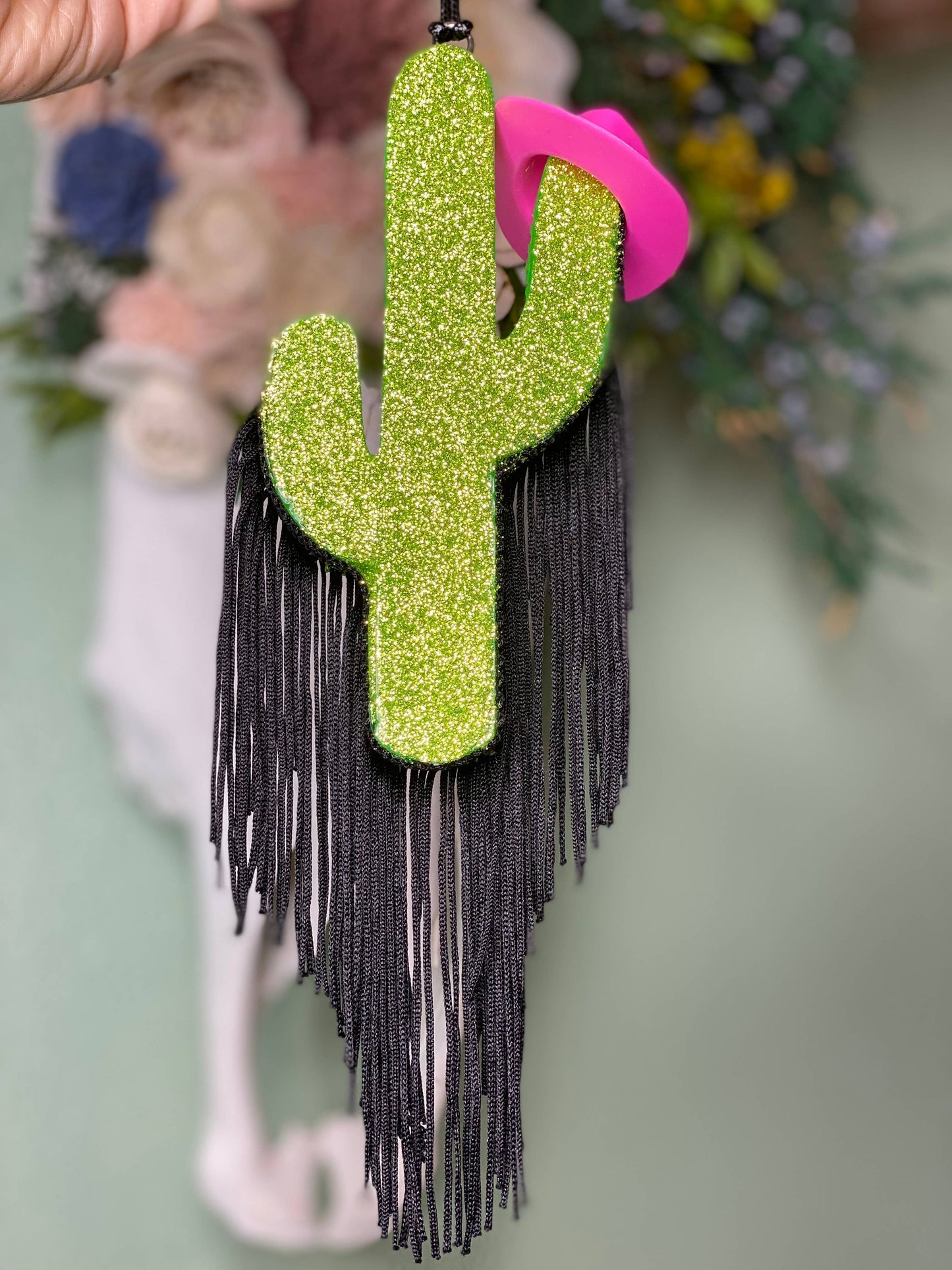 Cowboy Cactus w/ Fringe Car Freshie