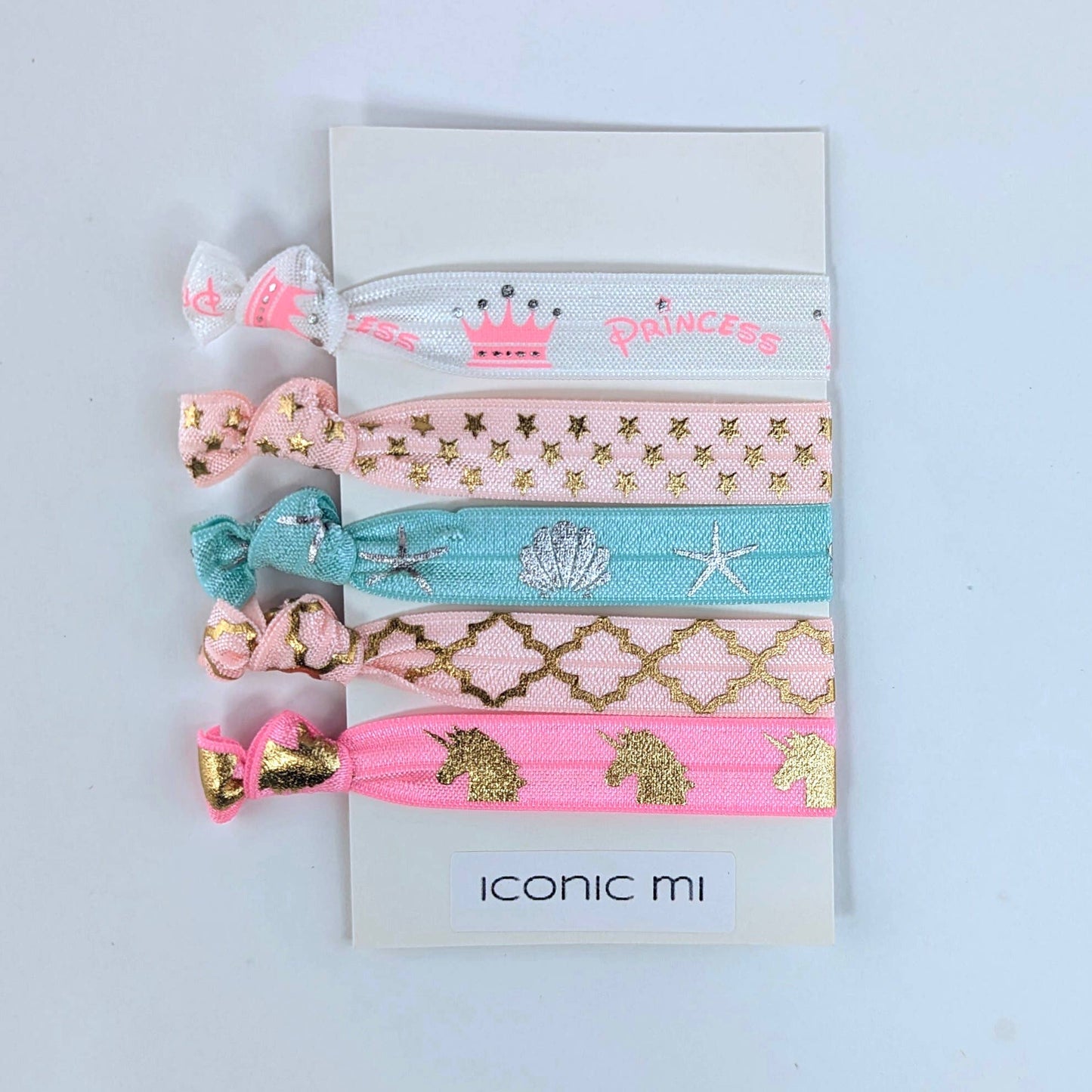 Knotted ribbon unicorn hair ties