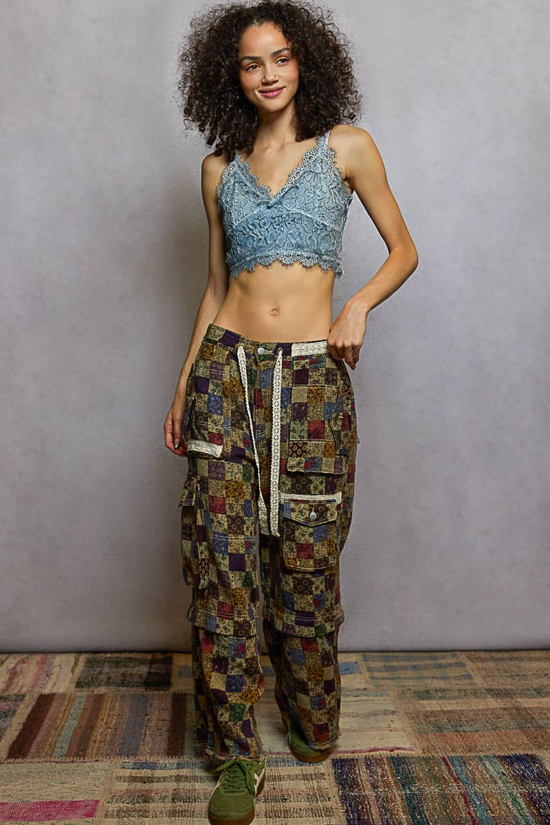 Empire lace crochet bodice adjustable strap crop top