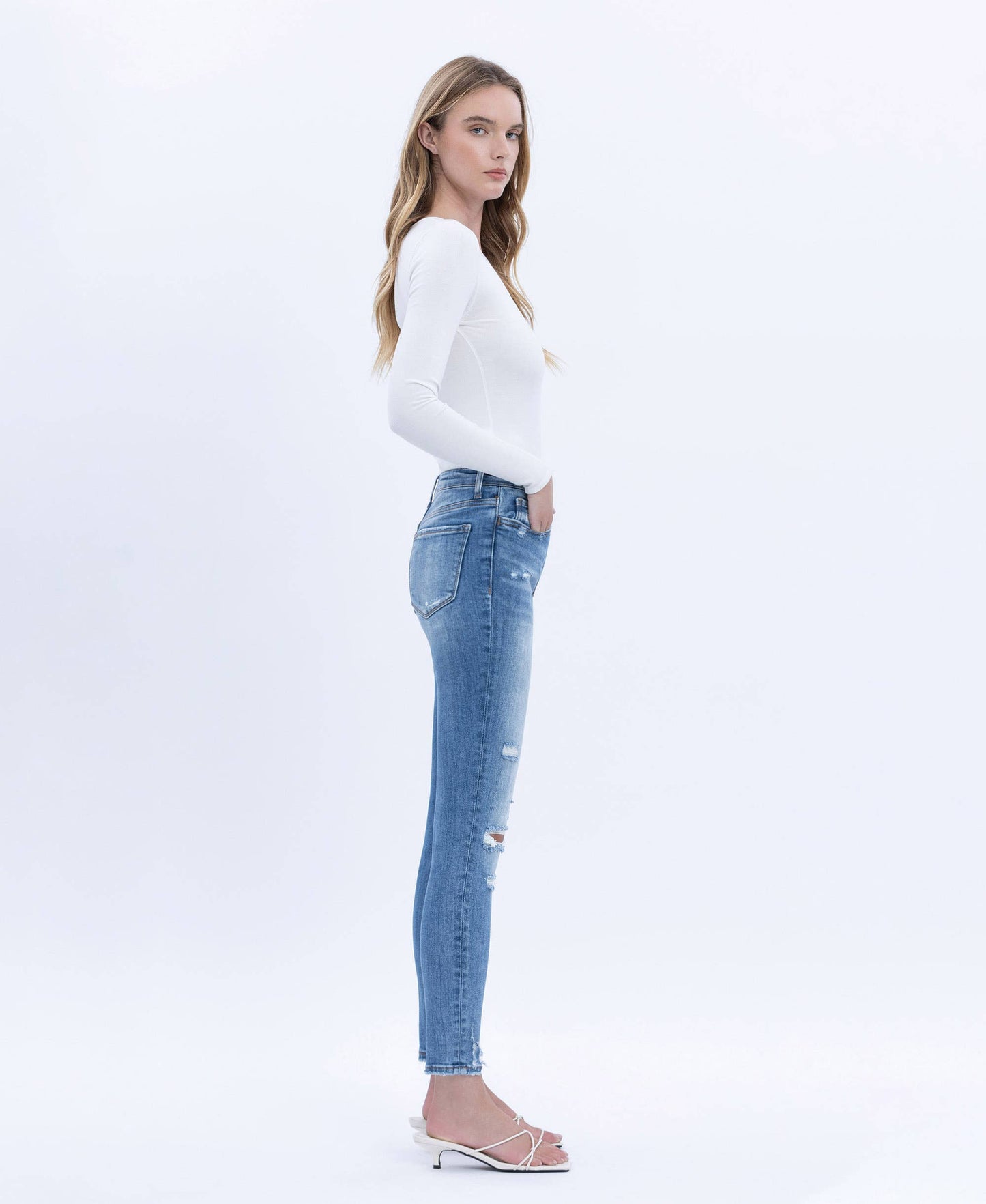 Lovervet HIGH RISE DISTRESSED CROP SKINNY JEANS LV1066