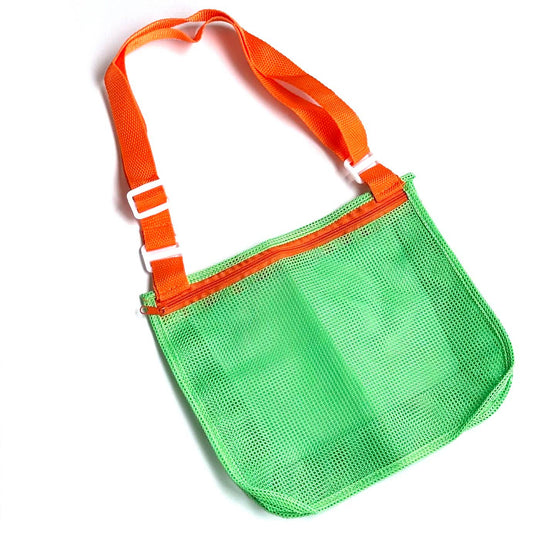 Kids Mesh Shell Collecting Beach Bag Green