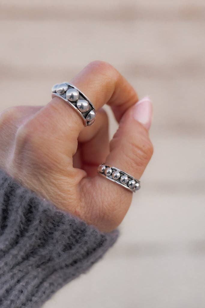 Sterling Silver Studded Ring | Krush Exclusive |