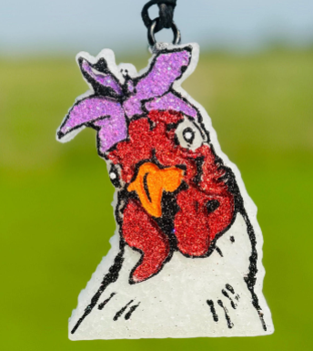 Chicken with Bow Car Freshie/Car Scent/Air Freshener