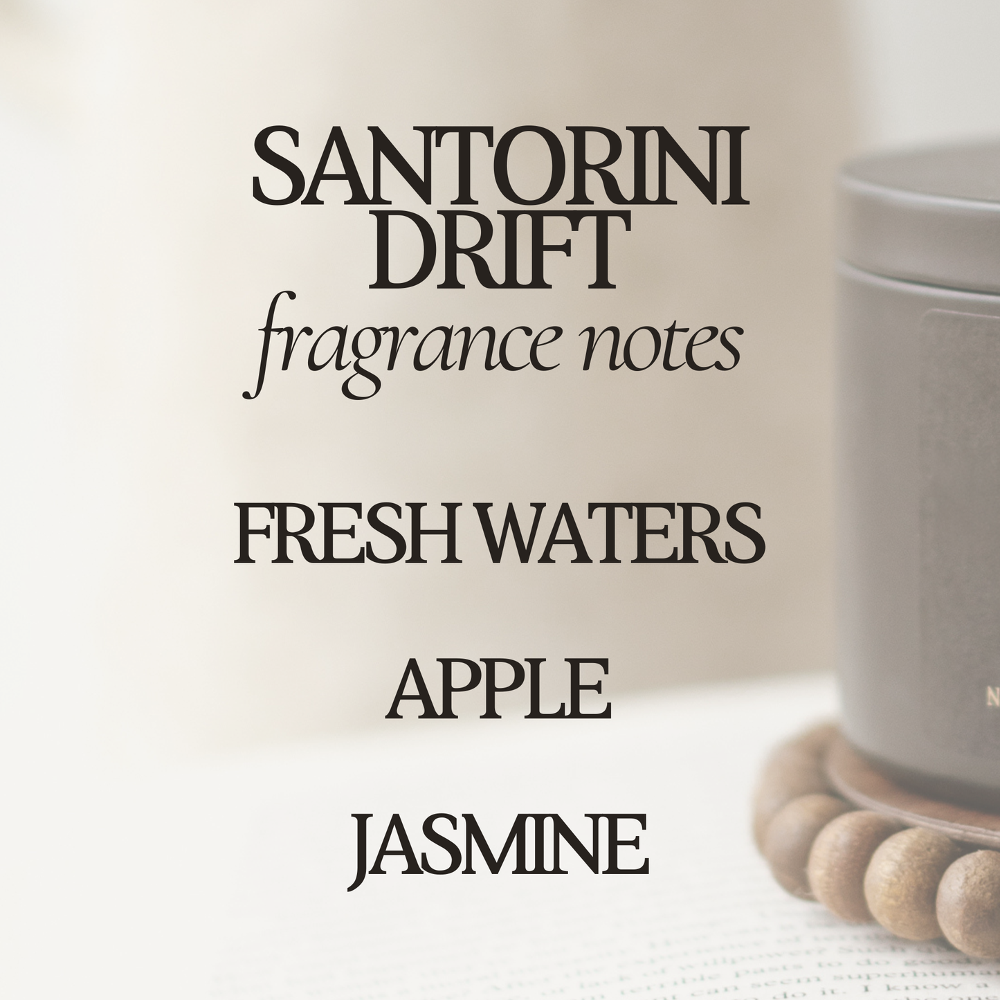 Santorini Drift 12 oz Soy Candle - Spring Home Decor & Gifts