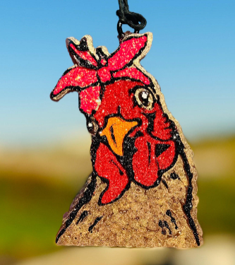 Chicken with Bow Car Freshie/Car Scent/Air Freshener