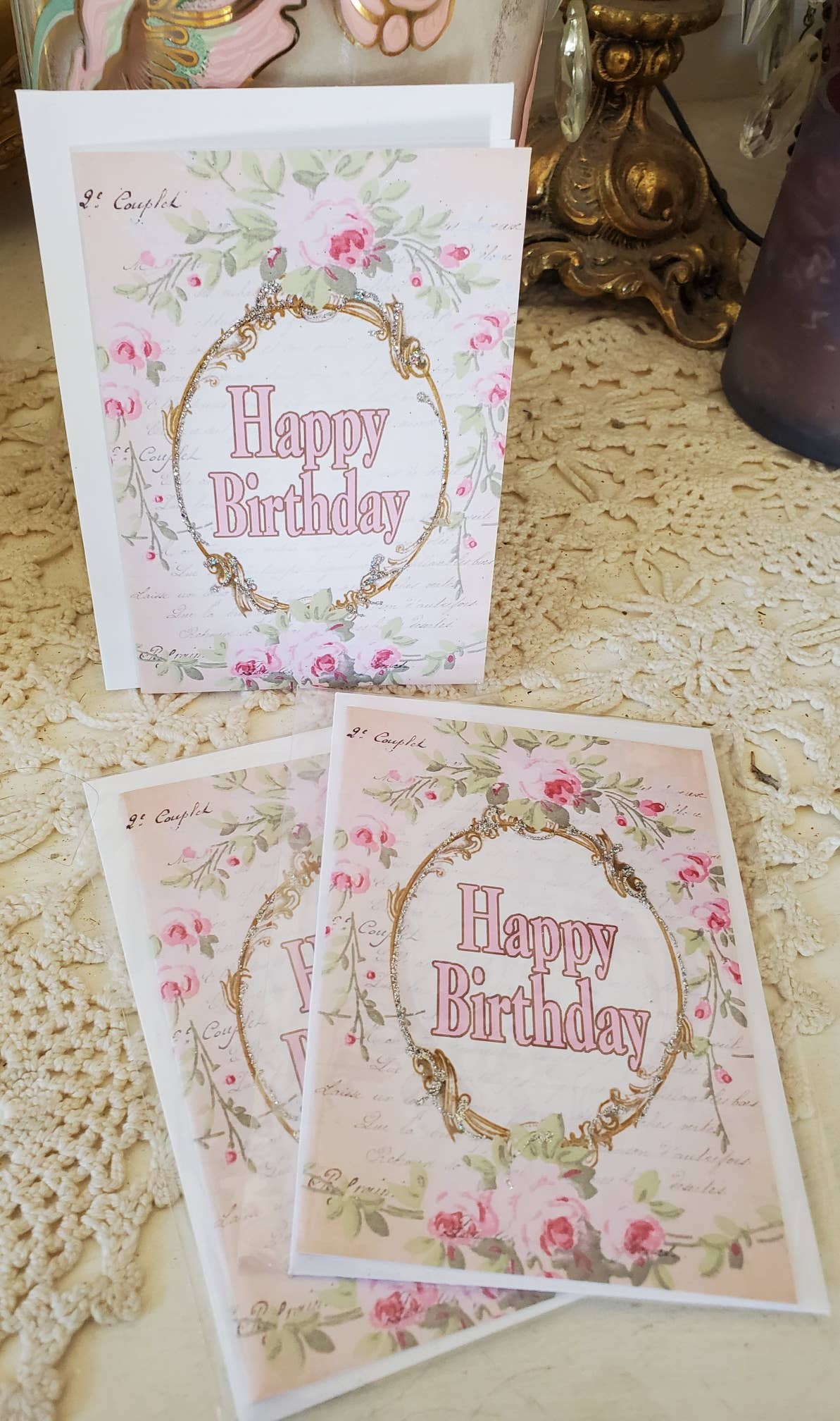 Mini Happy Birthday Roses Greeting Card