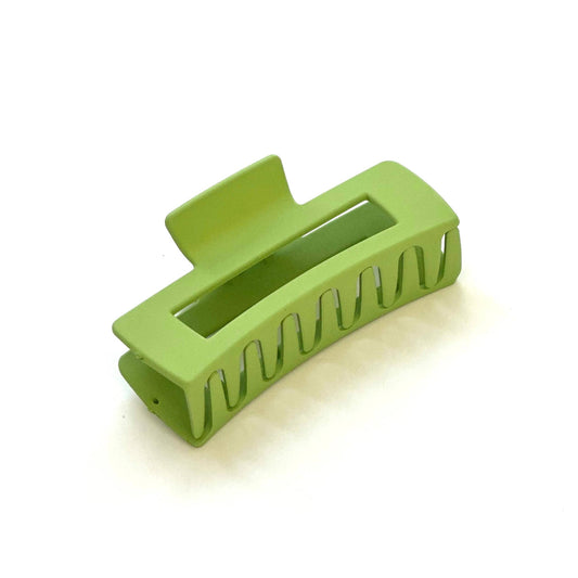 Jumbo Rectangular Cut Out Hair Claw Matte Mint Green