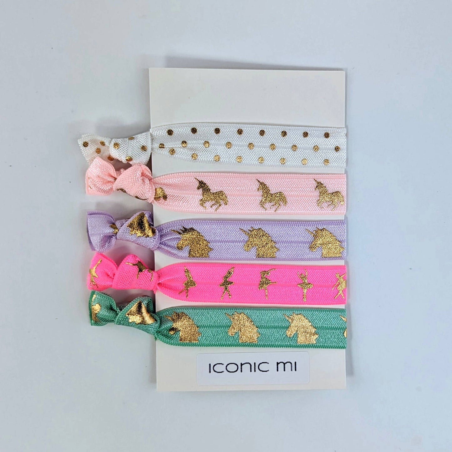 Knotted ribbon unicorn hair ties