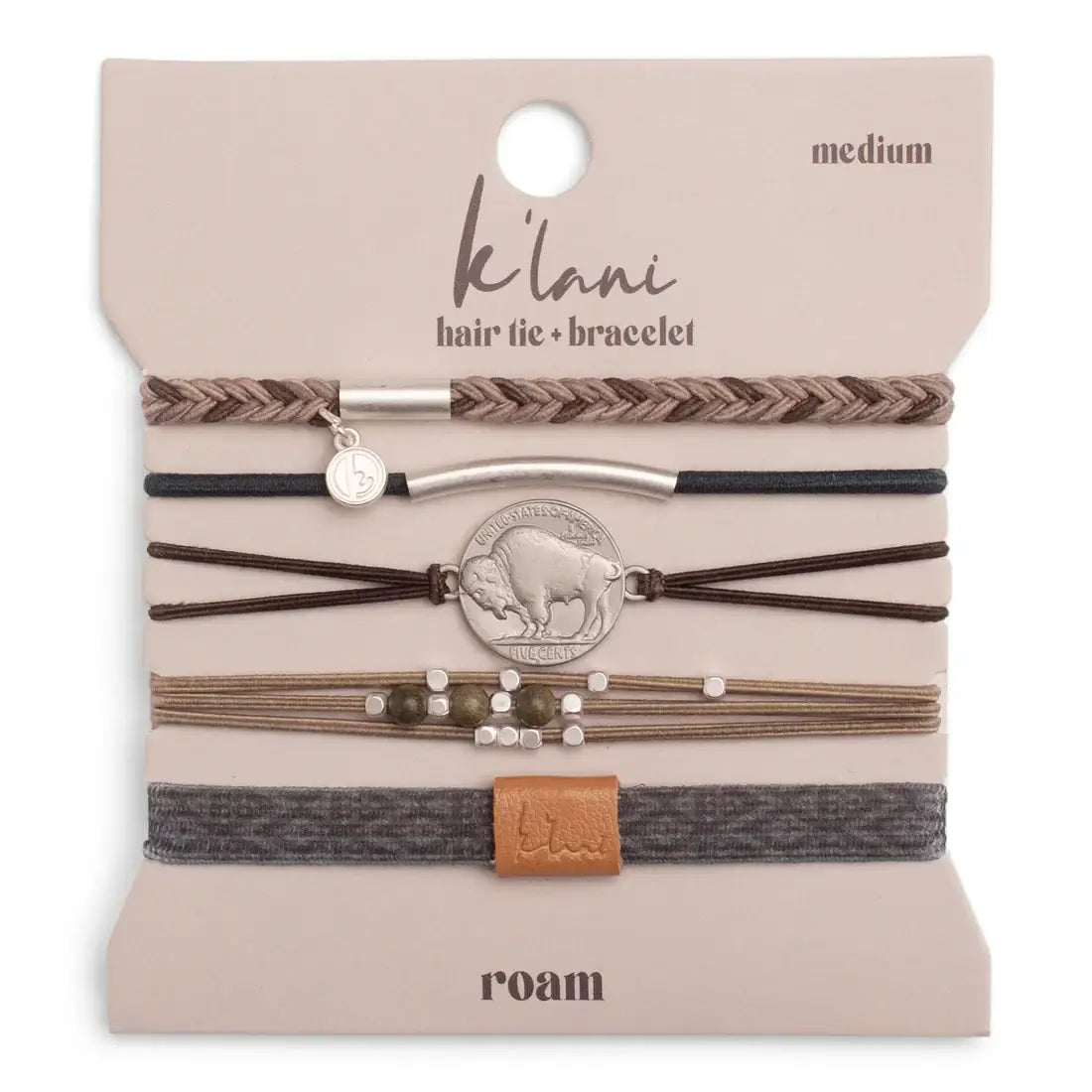 "Roam" Earthy Buffalo Hair Tie Bracelets