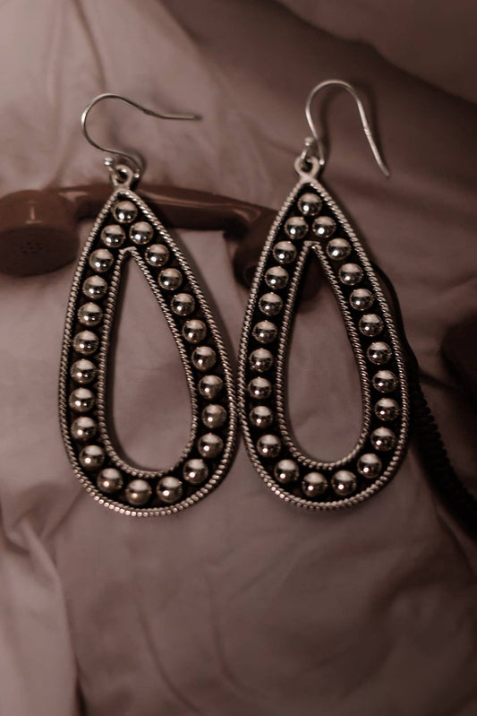 Sterling Silver Teardrop Studded Earring