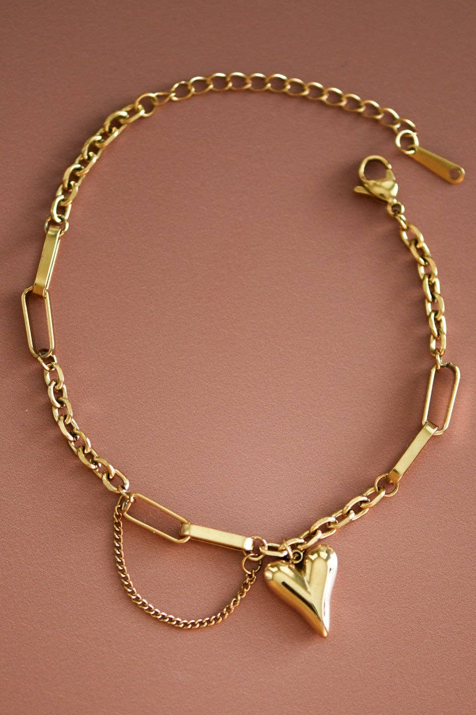 18K Gold Plated Waterproof Stainless Steel Chain Bracelet - 7432