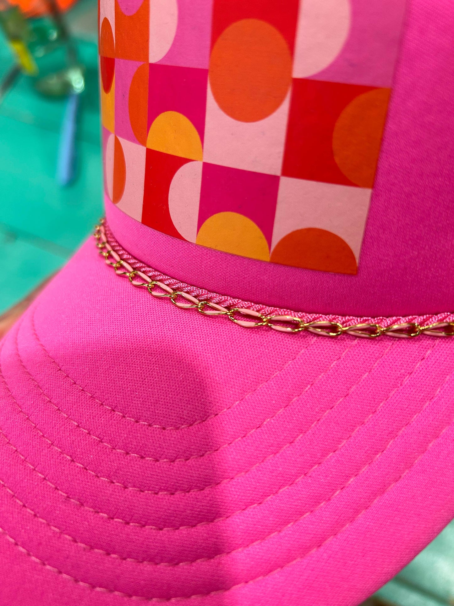 Light Pink Color Dipped Trucker Chain  | Hat Band |Hat Chain