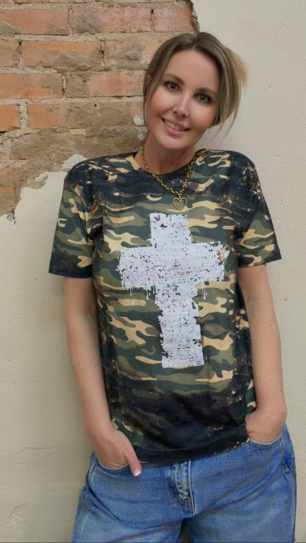 Bleached Grunge Cross