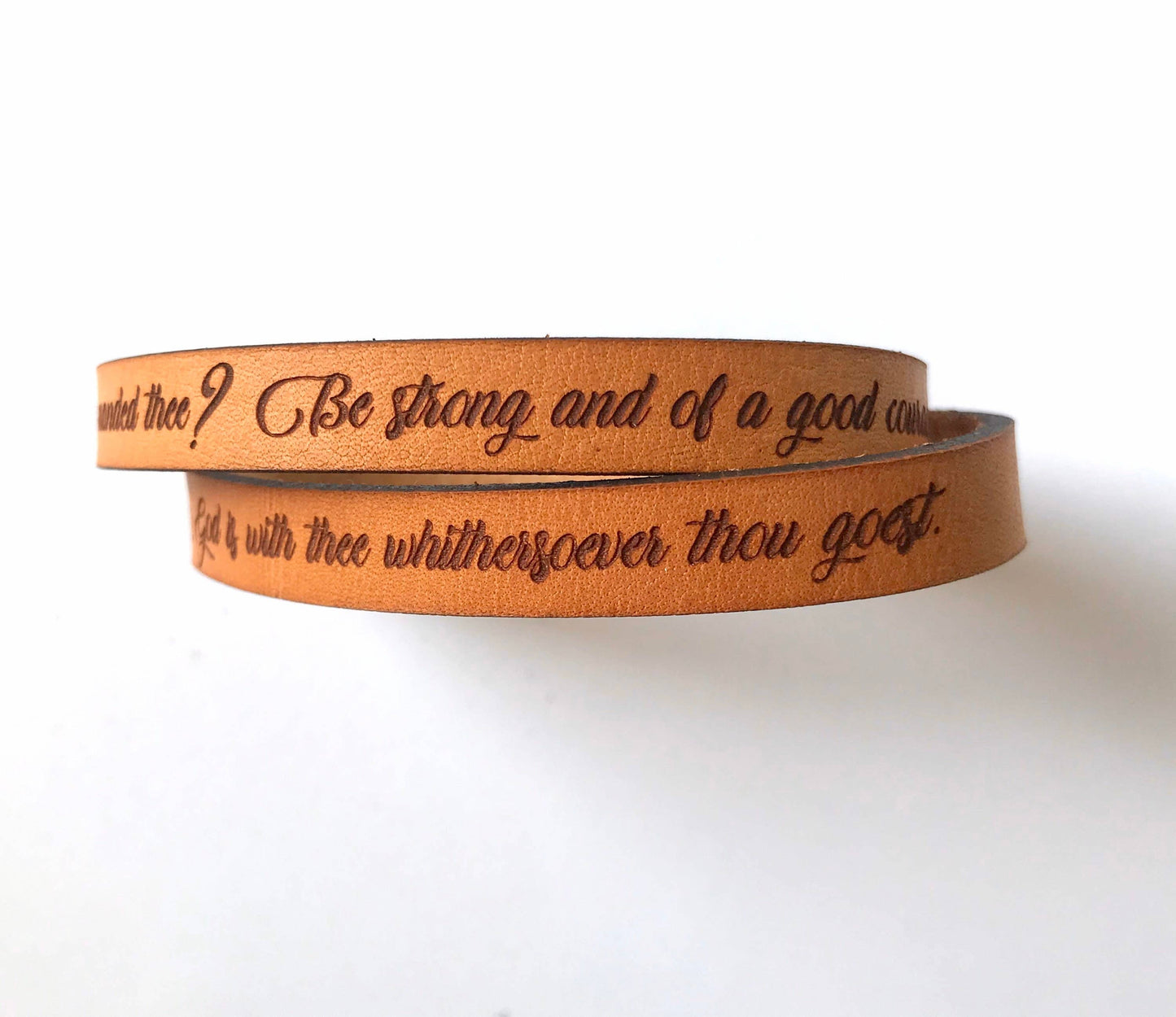 Joshua 1:9 Double Wrap Leather Bracelet - Scripture Bracelet