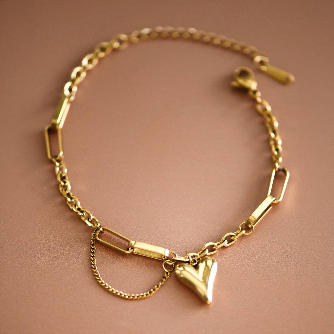 18K Gold Plated Waterproof Stainless Steel Chain Bracelet - 7432