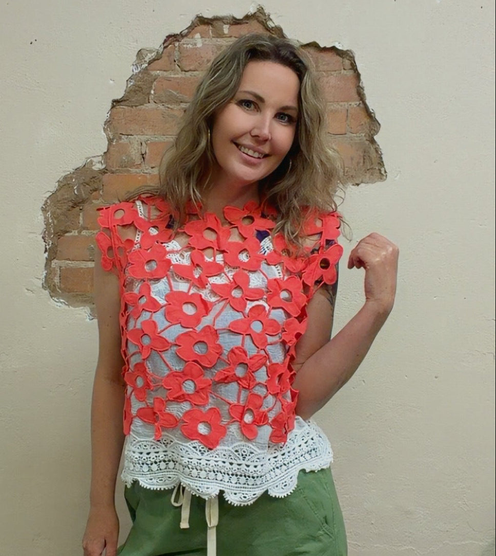 Floral Lace Vest Top