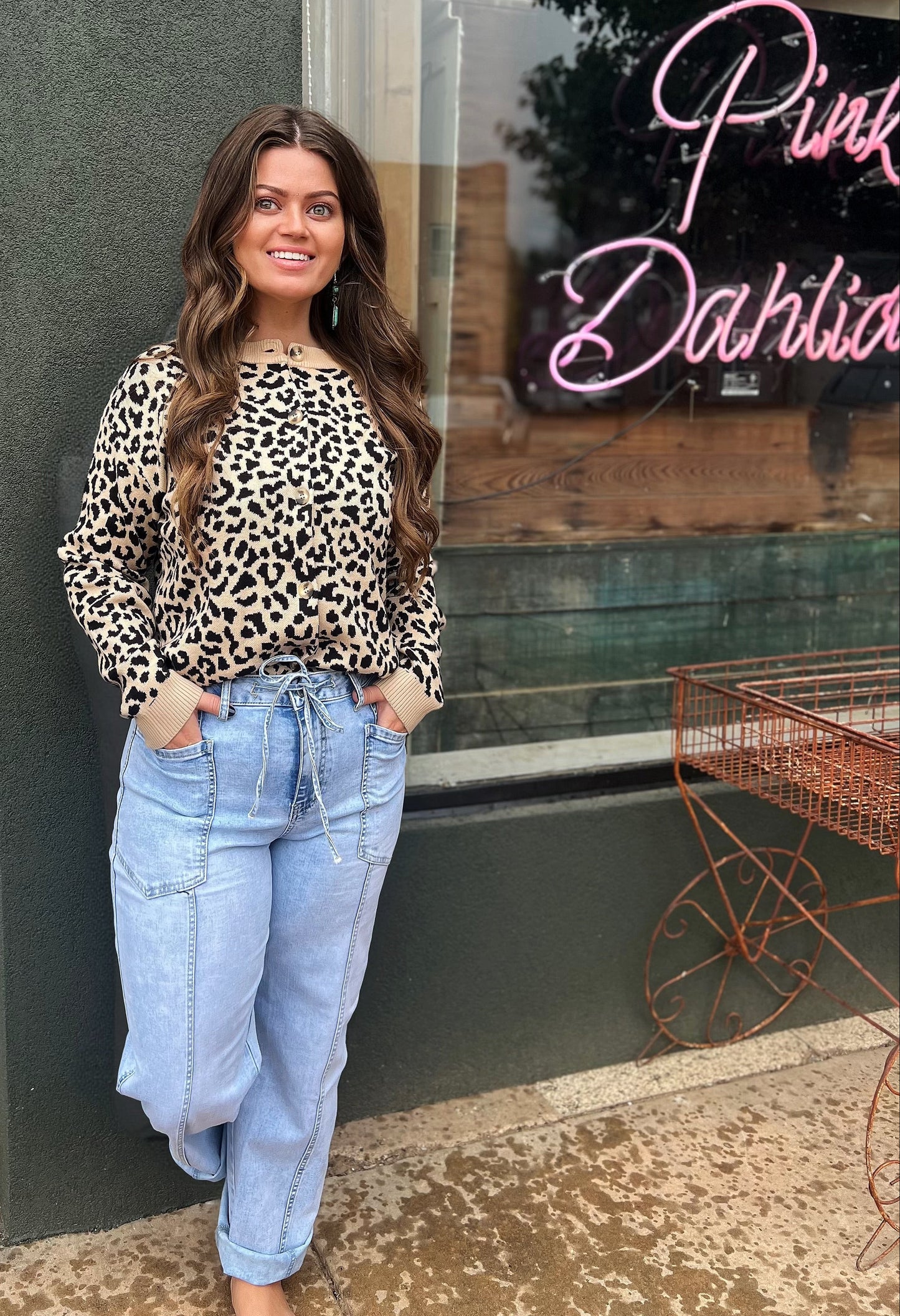 Exposed Stitch Detail Drawstring Barrel Jeans